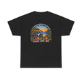 Moto Camping dirt bike sunset illustration T-Shirt | Explore Camp Ride